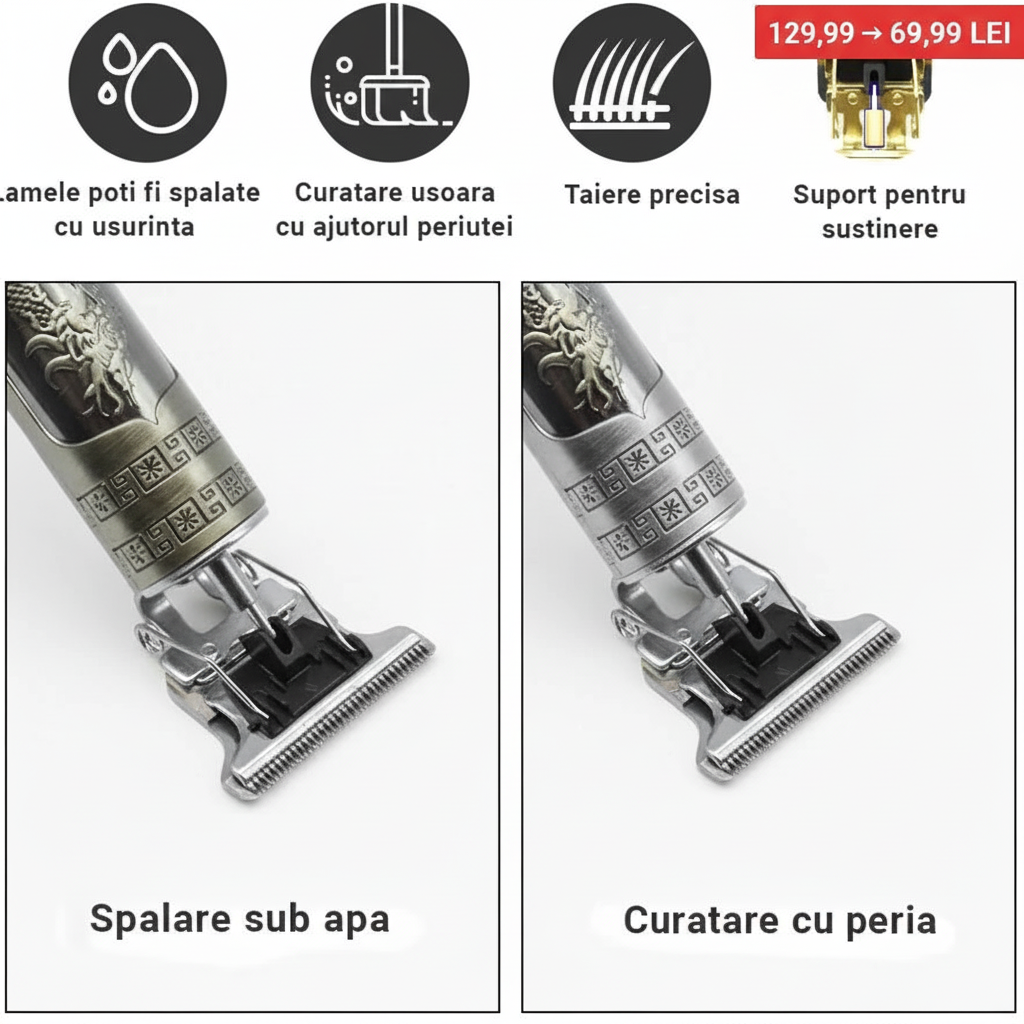 Aparat de Tuns Profesional T-Blade - Calitate Salon la Tine Acasă