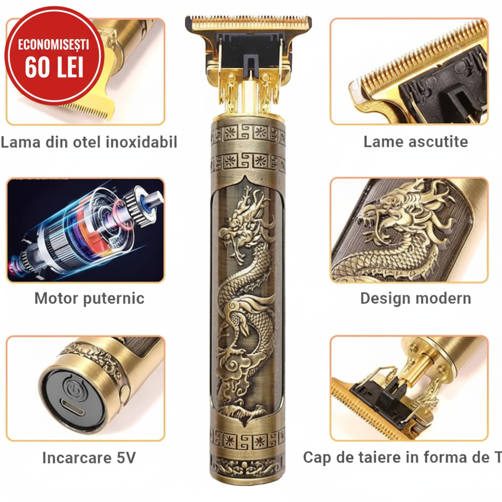 Aparat de Tuns Profesional T-Blade - Calitate Salon la Tine Acasă