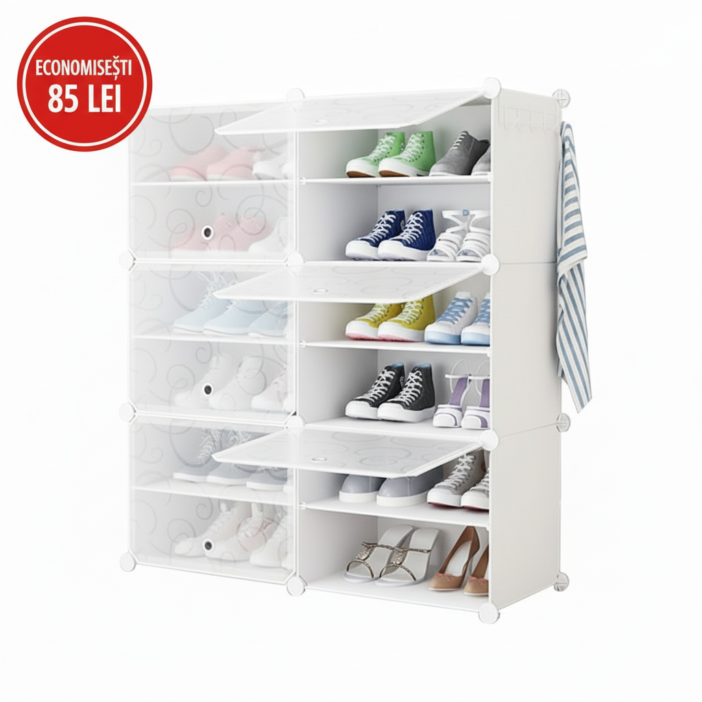 Pantofar modular cu badge de reducere în stânga