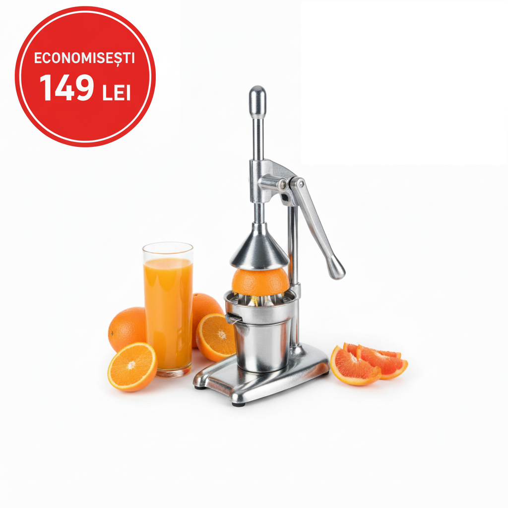 Storcător Manual de Fructe din Inox - Profesional, Oțel 18/10, Portocale/Lămâi